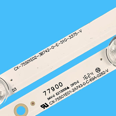ไฟหลังทีวี LED 3V สําหรับทีวีโซนี่ 75 นิ้ว CX-750S01E01-2A743-0-C-69A-0282-V