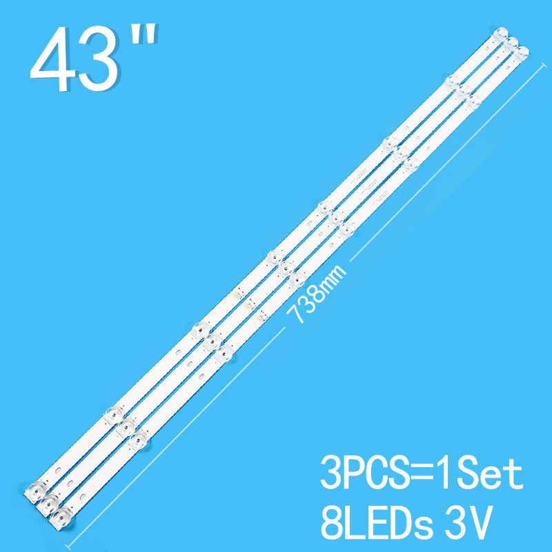 738MM TV Backlight For CC02430D738V04 43E20 3X8 8S1P 1410 0D20 43LST5970 F43E8000Q PT430CT02-1 ELED46-88